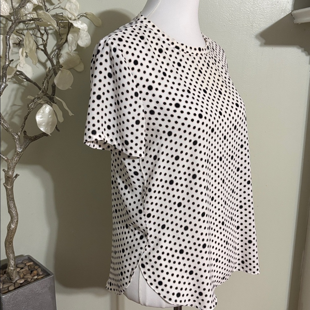 LOFT Black White Polka Dot Blouse - Picture 3 of 4
